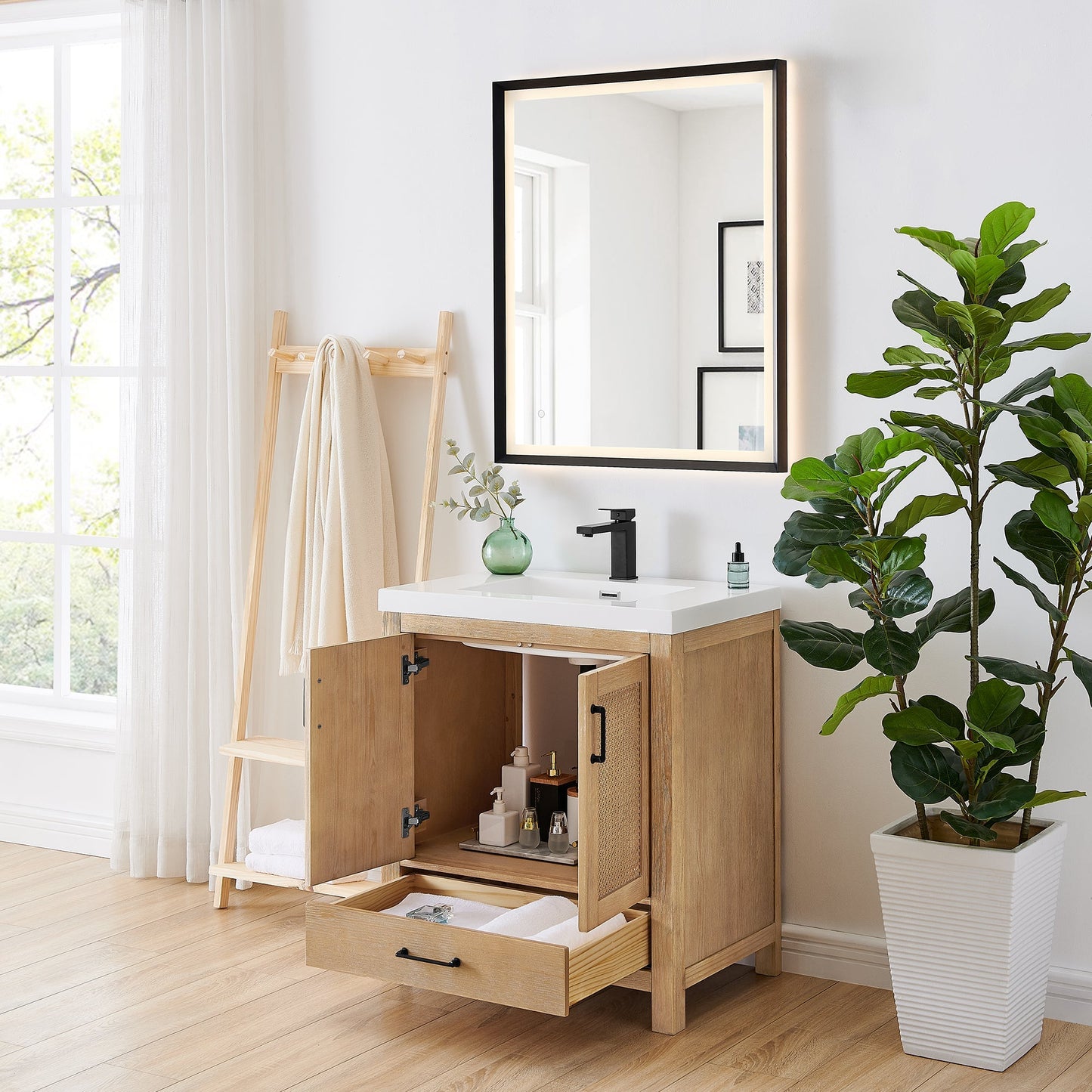 Altair Designs Bondi 30" single vanity with top - 572030-LB-WH-NM