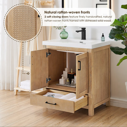 Altair Designs Bondi 30" single vanity with top - 572030-LB-WH-NM