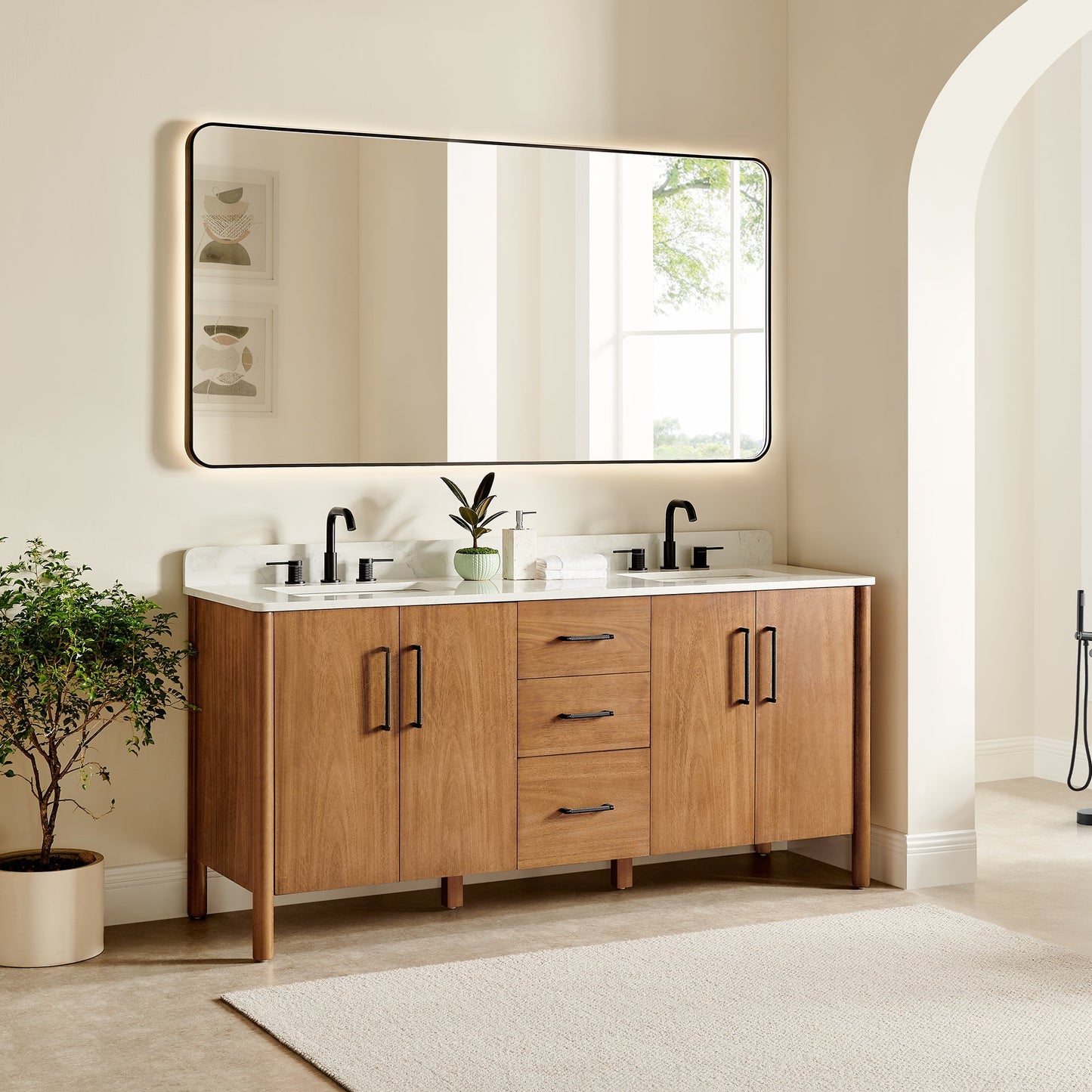 Altair Designs Velora 36"/48"/60"/72" single/double vanity with top - 578036-MB-GW-NM