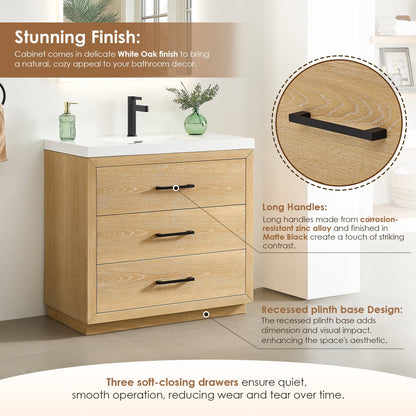 Altair Designs Sigrid 36"/48"/60"/72" single/double vanity with top - 579036-WO-WH-NM