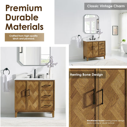 Altair Designs Clara 36"/48"/60"/72" single/double vanity with top - 587036-WB-CTQ-NM