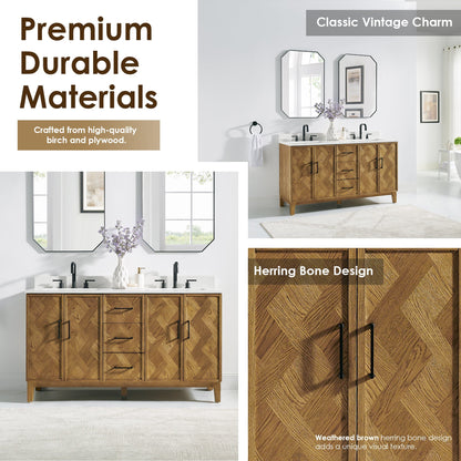 Altair Designs Clara 36"/48"/60"/72" single/double vanity with top - 587036-WB-CTQ-NM
