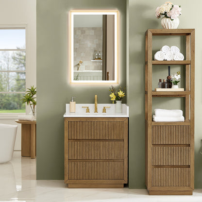 Altair Designs Navan 30"/36"/48"/60"/72" single/double vanity with top - 588030-WB-GW-NM