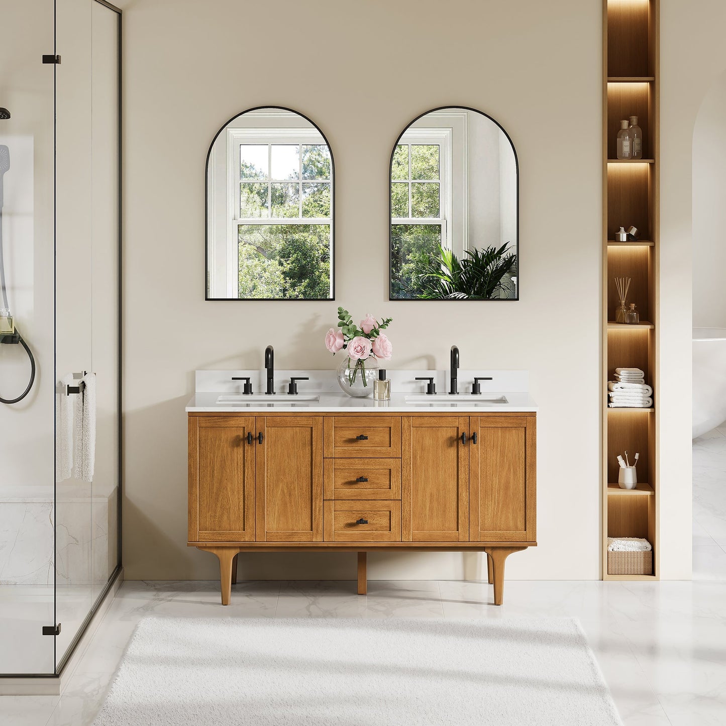Altair Designs Orasia 36"/48"/60"/72" single/double vanity with top - 595036-MB-CMQ-NM