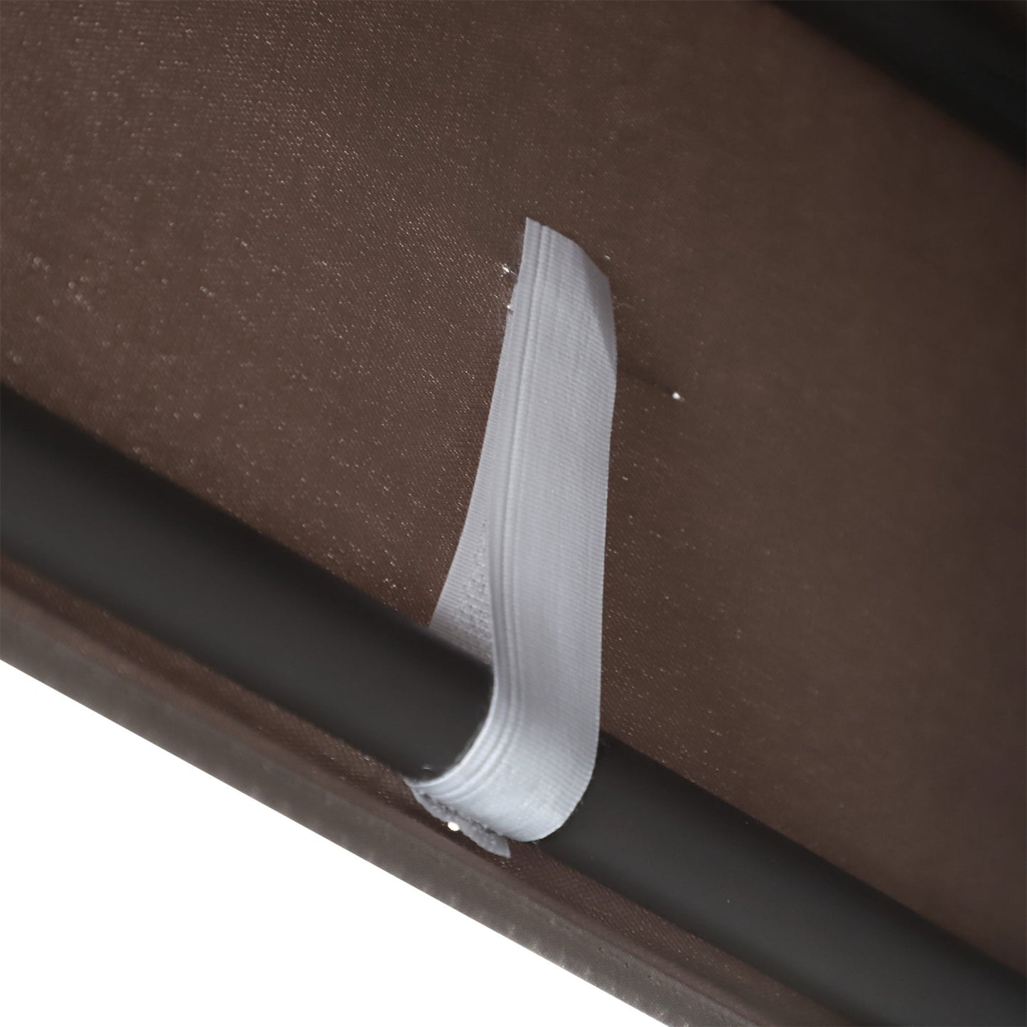 3-Seat Patio Swing Chair with Adjustable Canopy, Removable Cushion & Side Trays, Brown - 84A-068BN