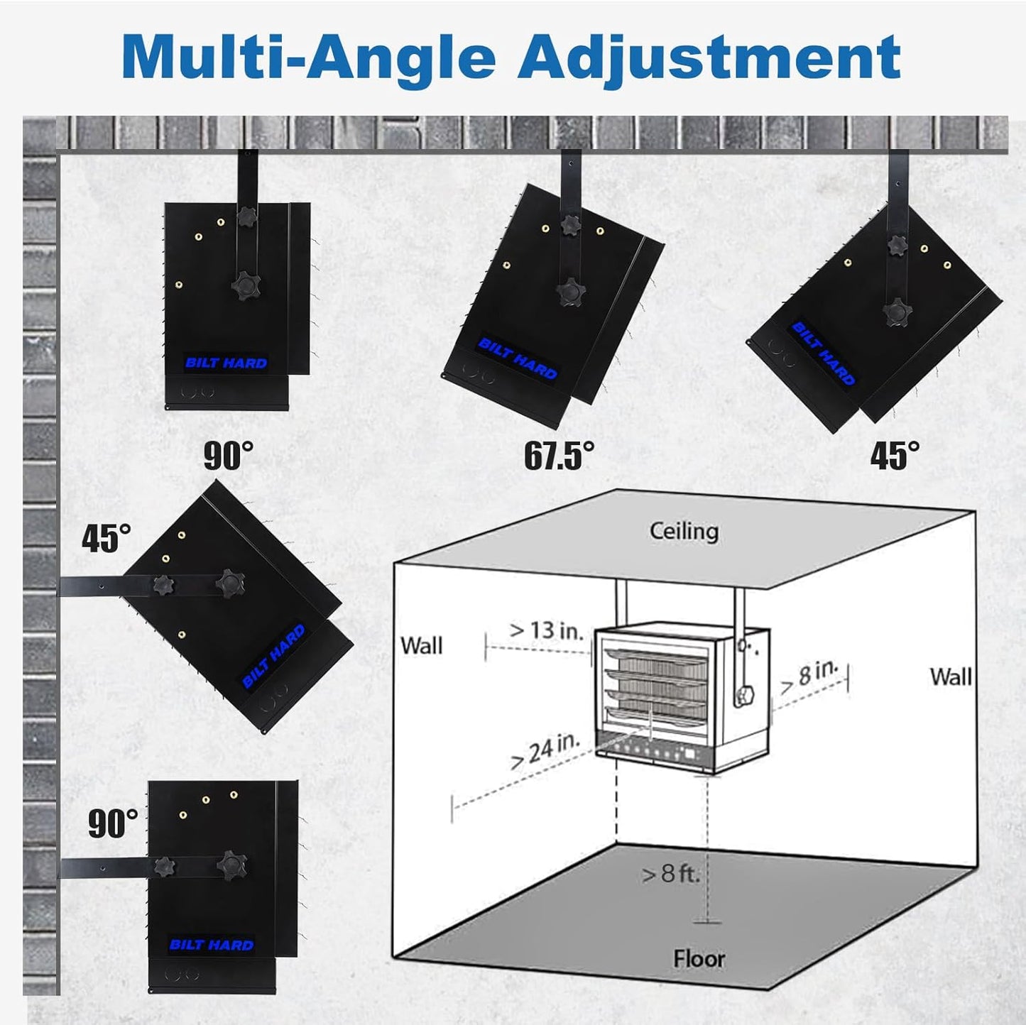 BILT HARD 10,000W Garage Heater, 240V Digital Fan-Forced Wall Mount - WHF-0509