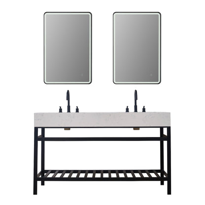 Altair Designs 60" double vanity with top - 68060-AWAP-MB-NM