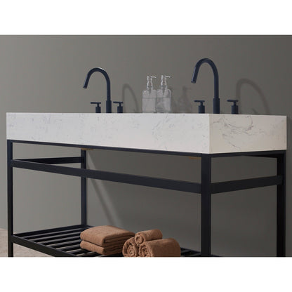 Altair Designs 60" double vanity with top - 68060-AWAP-MB-NM