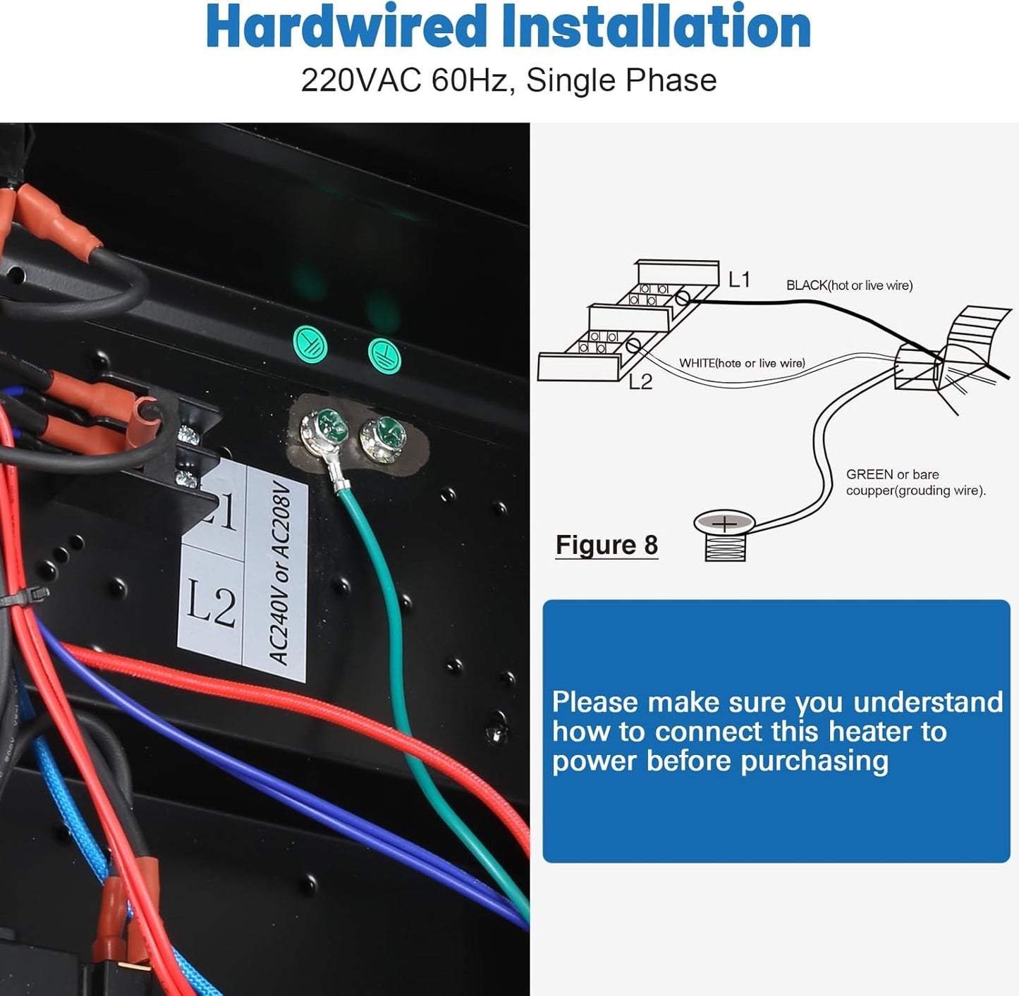 BILT HARD 10,000W Garage Heater, 240V Digital Fan-Forced Wall Mount - WHF-0509
