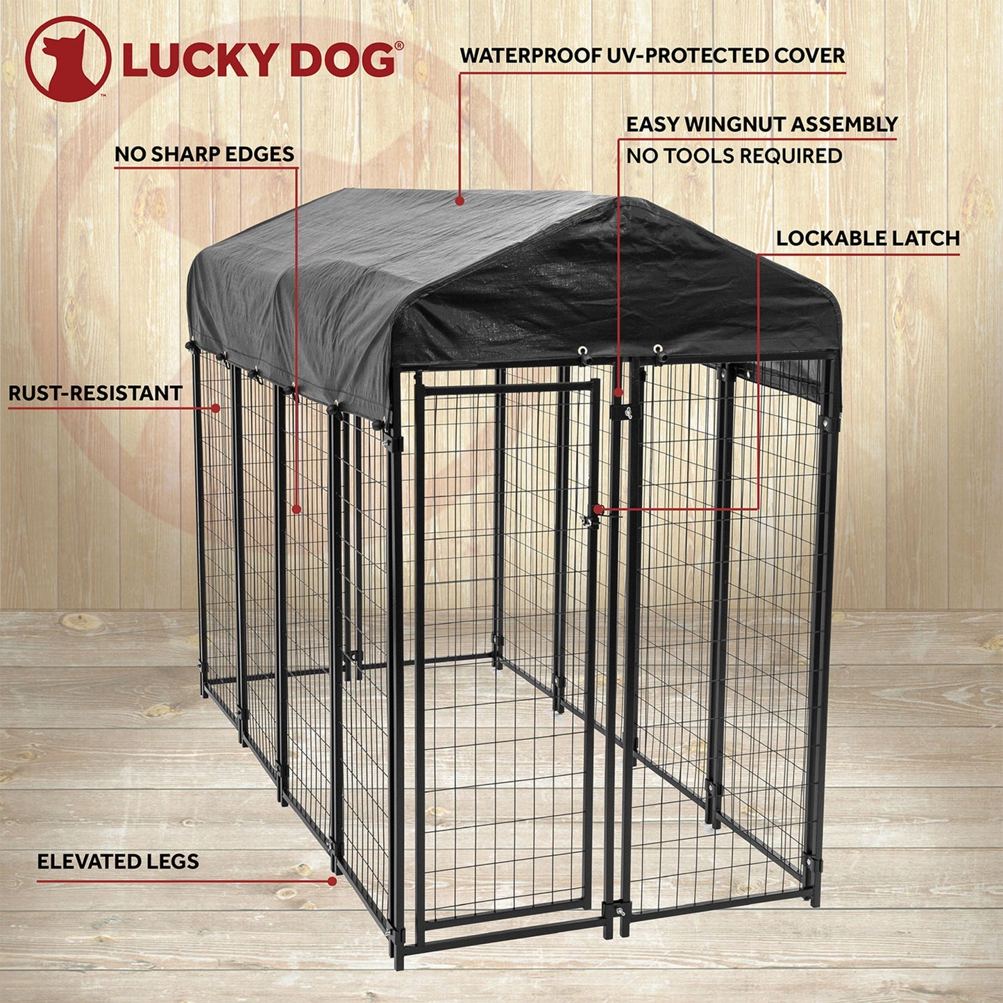 Lucky Dog Uptown Large Welded Kennel Heavy Duty Dog Cage  - 166341