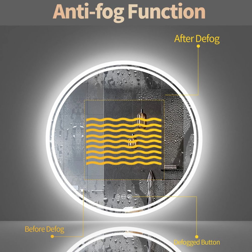 Anti-Fog LED Circle Mirror