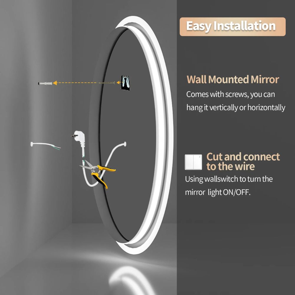 Anti-Fog LED Circle Mirror