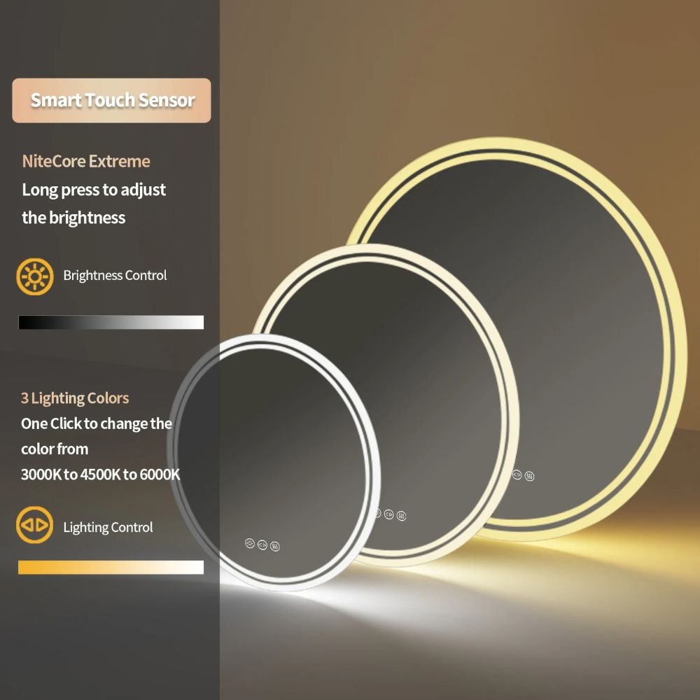 Anti-Fog LED Circle Mirror