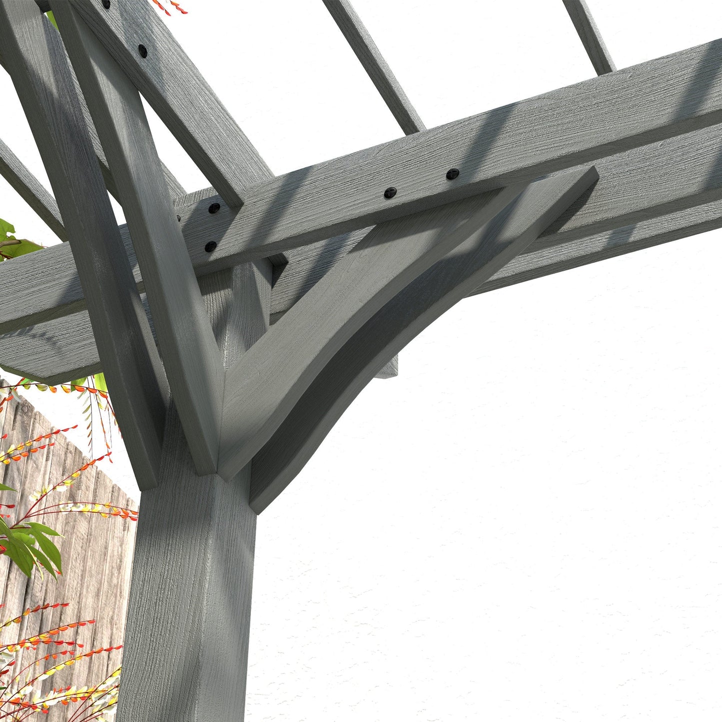 12' x 20' Wood Pergola with Sturdy Trellis for Climbing Plants, Gray