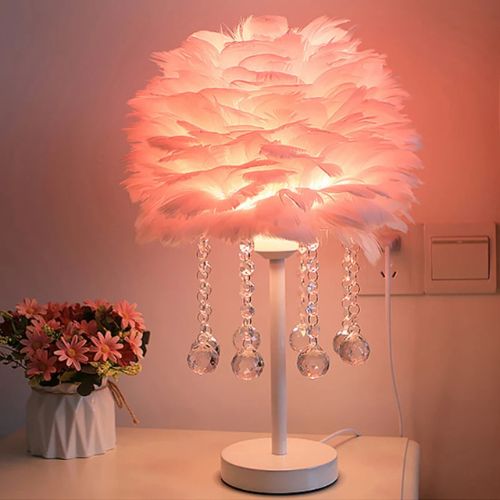Feather Table Lamp Modern Bedside Light - Procure Décor