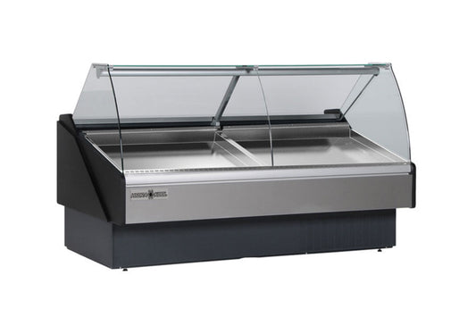 Hydra-Kool | 78" Wide Self Contained Curved Glass Seafood Display Case - KFM-SC-80-S