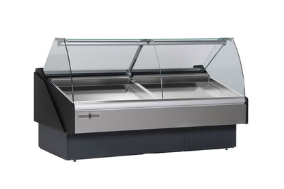 Hydra-Kool  | 60" Wide Self Contained Curved Glass Seafood Display Case - KFM-SC-60-S