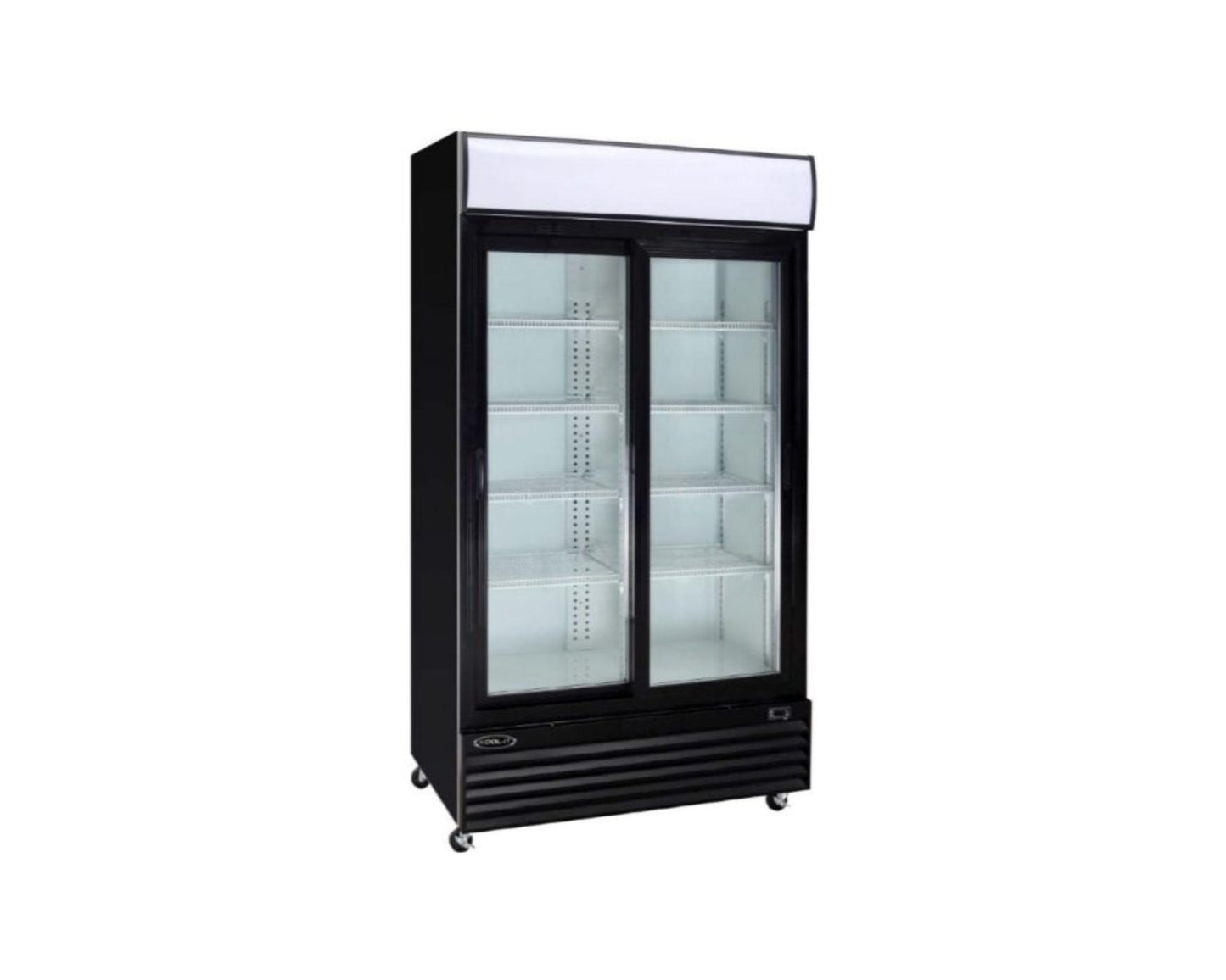 Kool-It 52" Wide 2 Swing Door Black Merchandiser Refrigerator - KGM-42