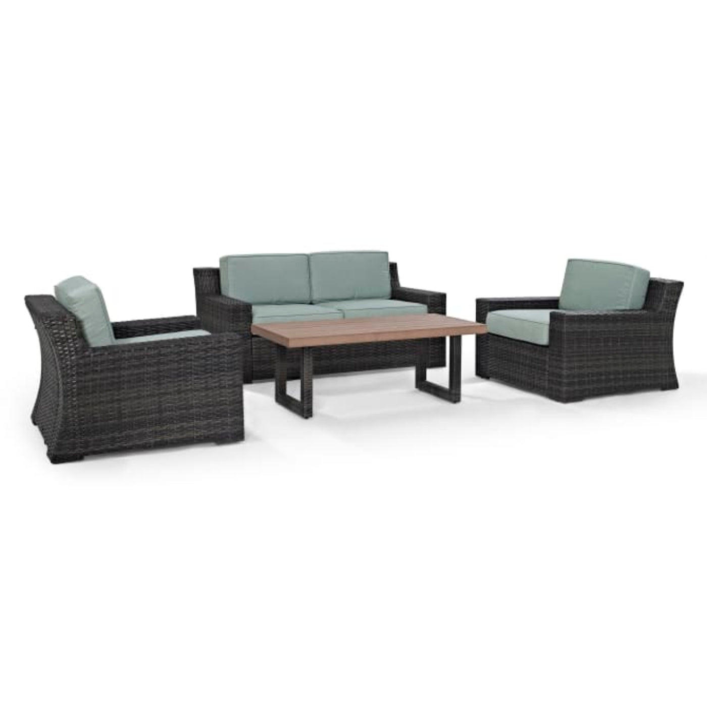 Crosley Beaufort 158 Inch 4pc Outdoor Wicker Conversation Set Mist - KO70096BR