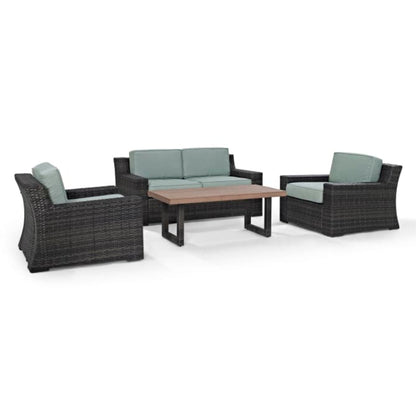 Crosley Beaufort 158 Inch 4pc Outdoor Wicker Conversation Set Mist - KO70096BR