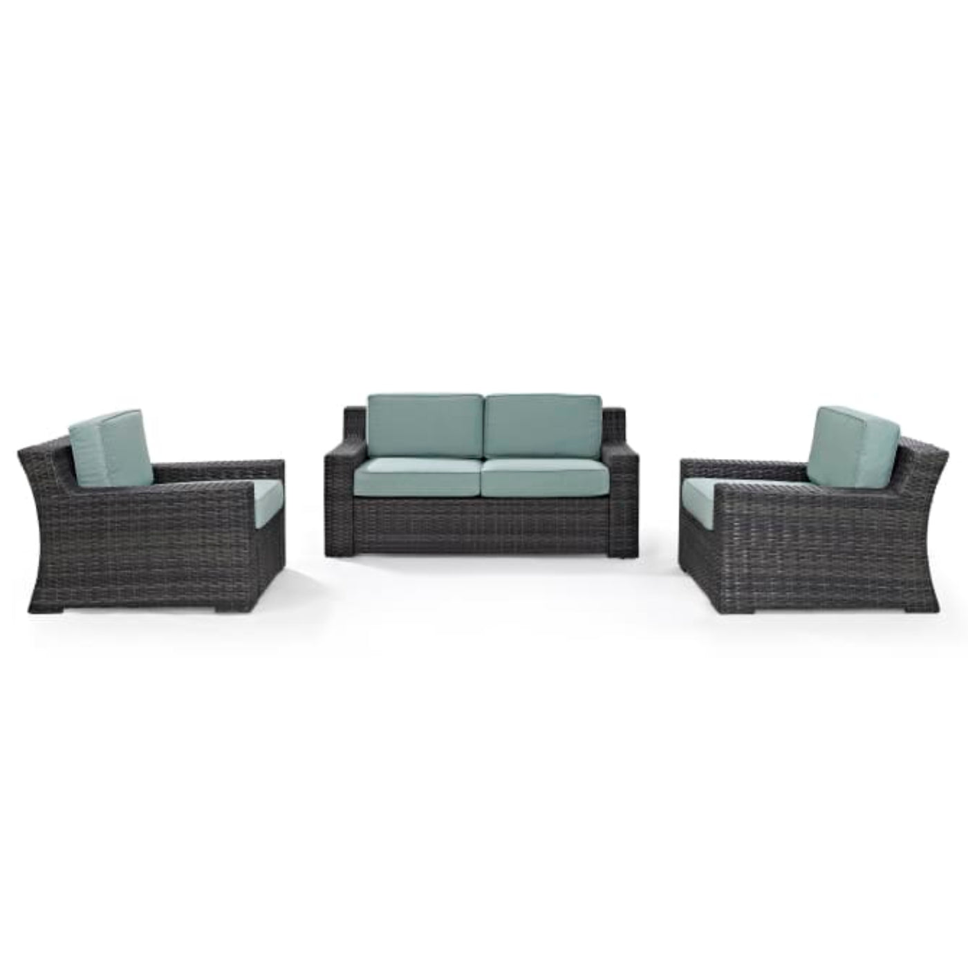 Crosley Beaufort 158 Inch 3pc Outdoor Wicker Conversation Set Mist - KO70098BR