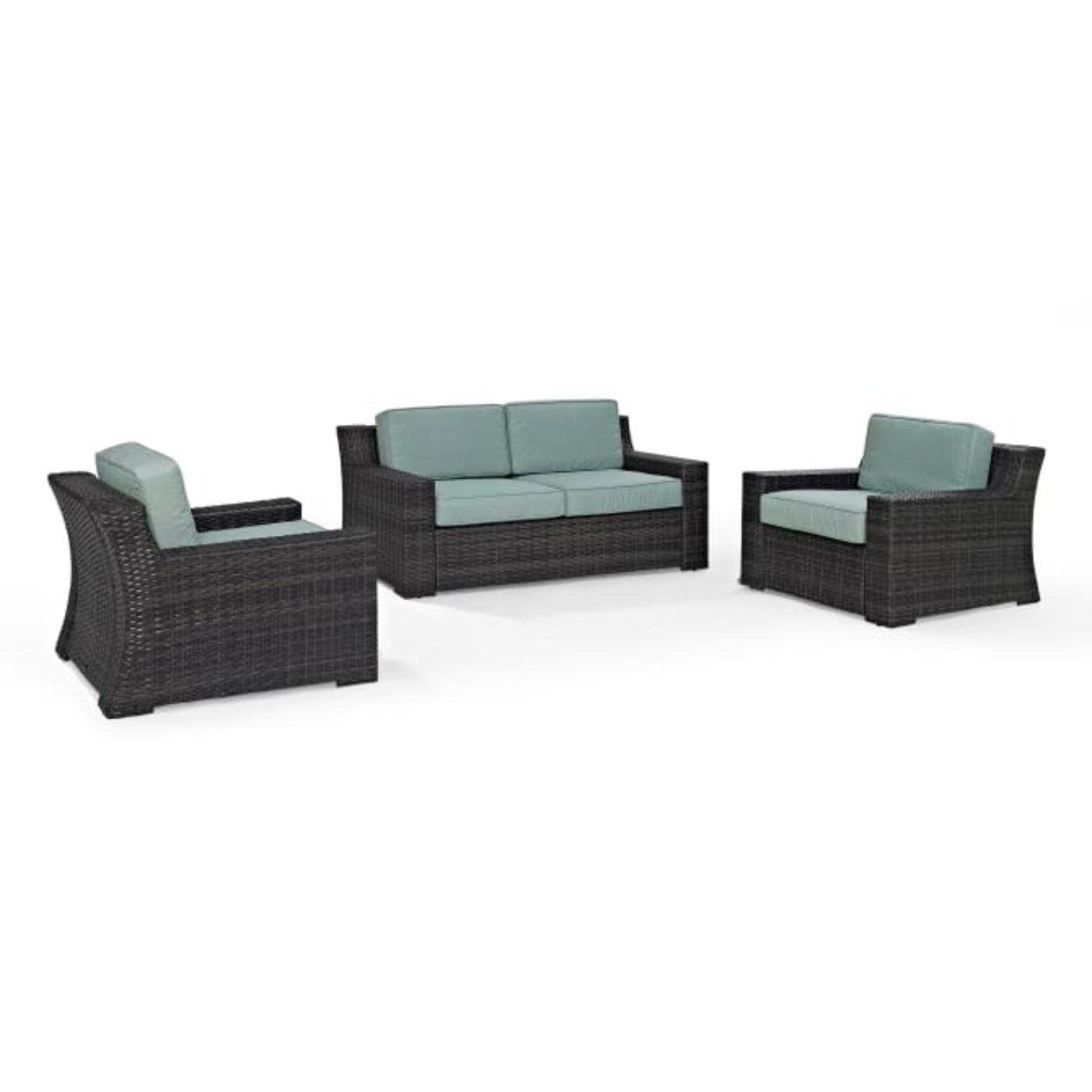 Crosley Beaufort 158 Inch 3pc Outdoor Wicker Conversation Set Mist - KO70098BR