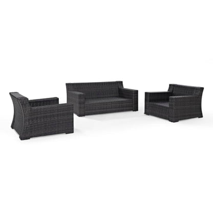 Crosley Beaufort 158 Inch 3pc Outdoor Wicker Conversation Set Mist - KO70098BR