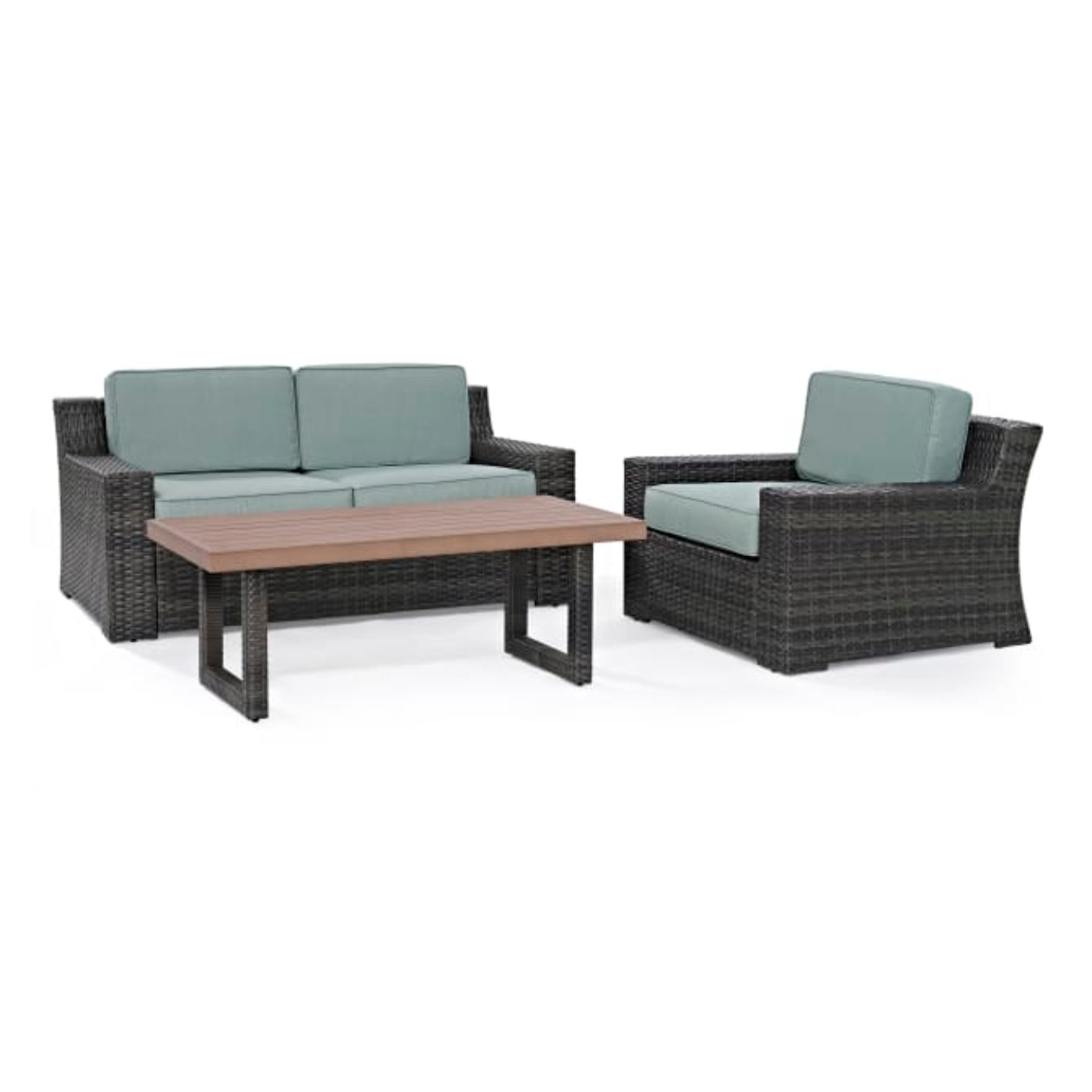 Crosley Beaufort 108 Inch 3pc Outdoor Wicker Conversation Set Mist - KO70101BR