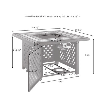 Crosley Beaufort 110 Inch 5pc Outdoor Wicker Chair Set W/Fire Table Mist - KO70180BR
