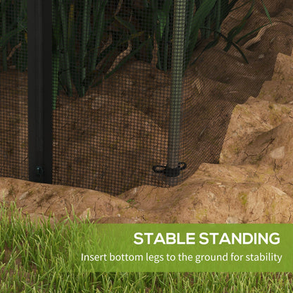 4' x 12' Crop Cage Plant Protection Tent with Zipper, Plant Outdoor Cage for Garden, Yard, Lawn, Black