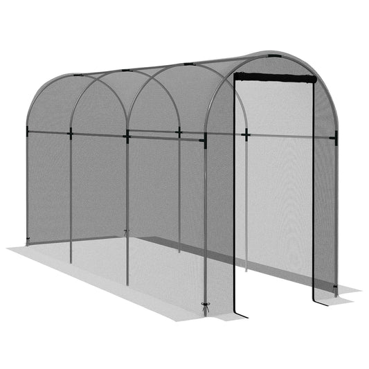 4' x 12' Crop Cage Plant Protection Tent with Zipper, Plant Outdoor Cage for Garden, Yard, Lawn, Black