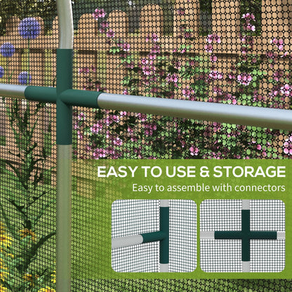 4' x 12' Crop Cage Plant Protection Tent with Zipper, Plant Outdoor Cage for Garden, Yard, Lawn, Black