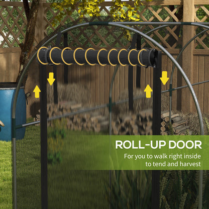 4' x 12' Crop Cage Plant Protection Tent with Zipper, Plant Outdoor Cage for Garden, Yard, Lawn, Black