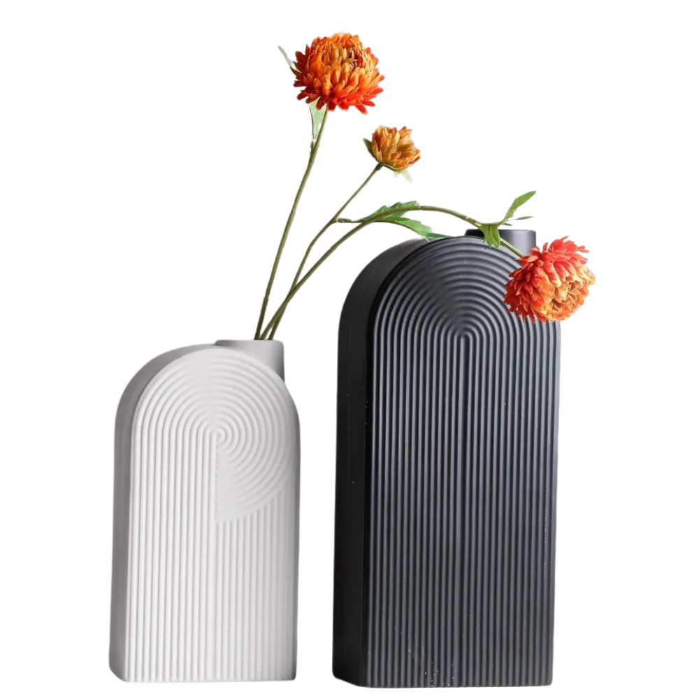 Modern Living Black and White Vase Set