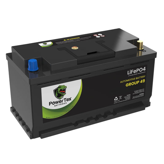 PowerTex 2014 BMW M6 Gran Coupe Car Battery BCI Group 49 / H8 Replacement Lithium LiFePO4 Automotive Battery