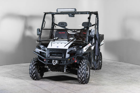 TERRARIDER POLARIS RANGER (2009 XP+ ROUND ROLL BARS) TILTING UTV WINDSHIELD - SCRATCH RESISTANT 1/4”