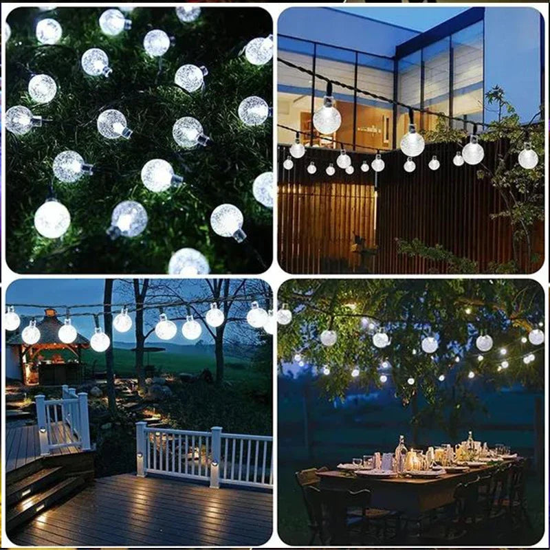 LumiGlow Crystal Solar String Lights