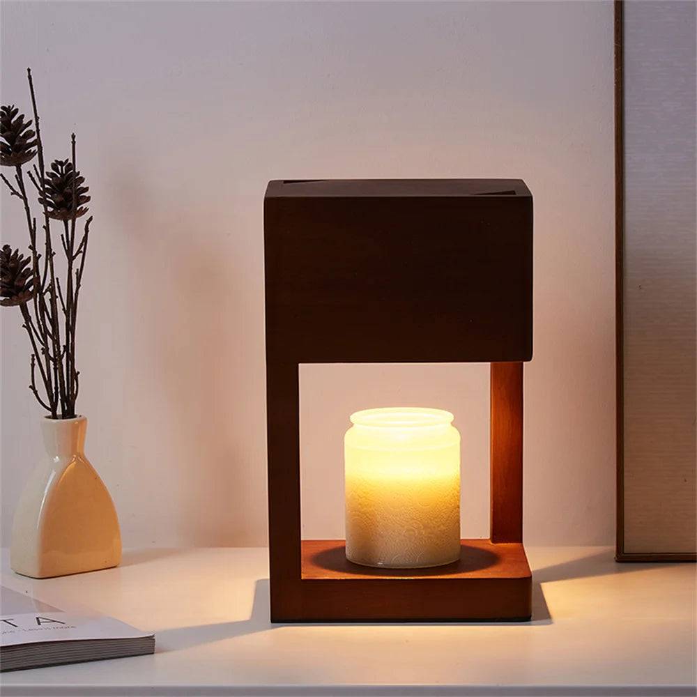 Dimmable Wooden Wax Melt Warmer Lamp