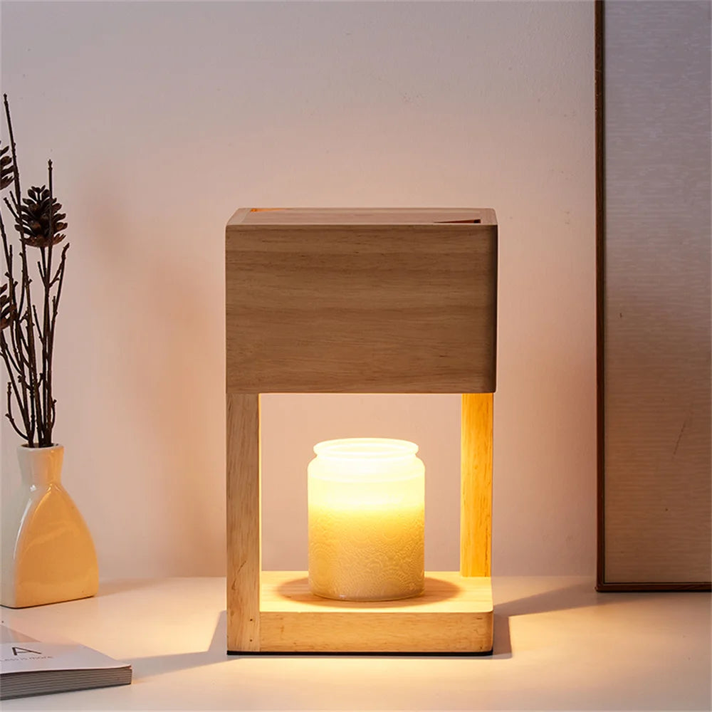 Dimmable Wooden Wax Melt Warmer Lamp