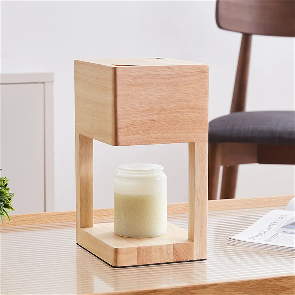 Dimmable Wooden Wax Melt Warmer Lamp