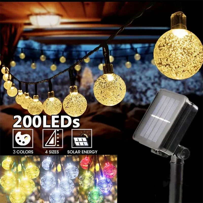 LumiGlow Crystal Solar String Lights