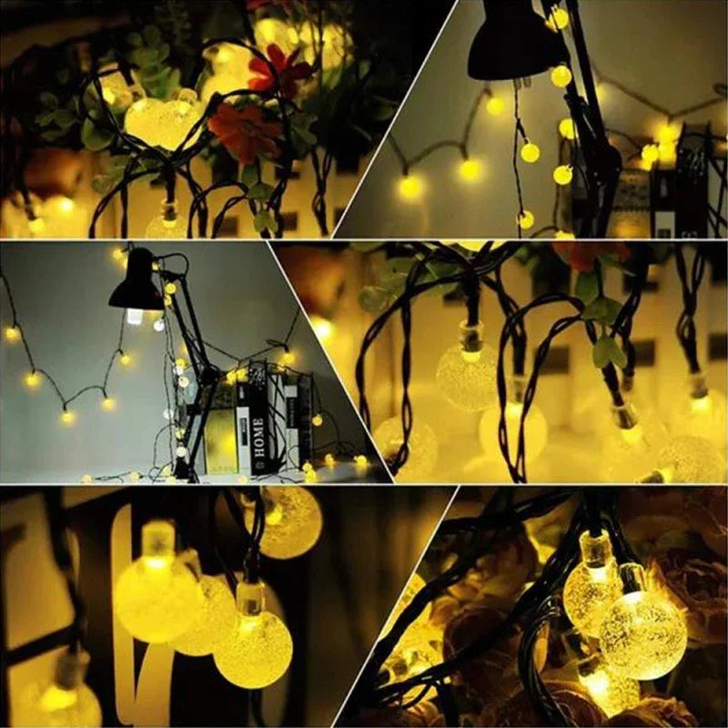 LumiGlow Crystal Solar String Lights