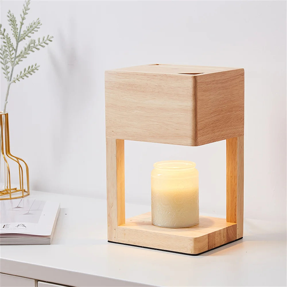 Dimmable Wooden Wax Melt Warmer Lamp