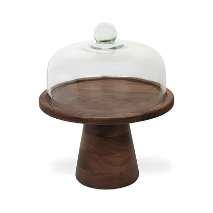 Wundermaxx Wooden Cake Stand, Ø 32 x H 21 cm, Walnut - 911.21