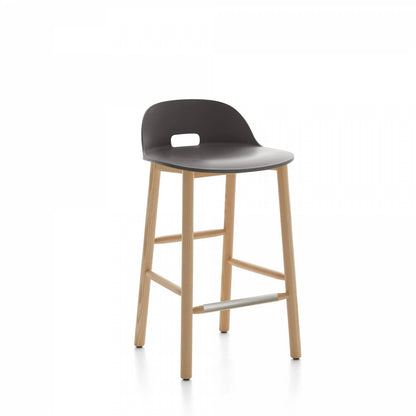 Emeco Alfi Low Back Counter Stool - ALFI24ALDARKBROWN