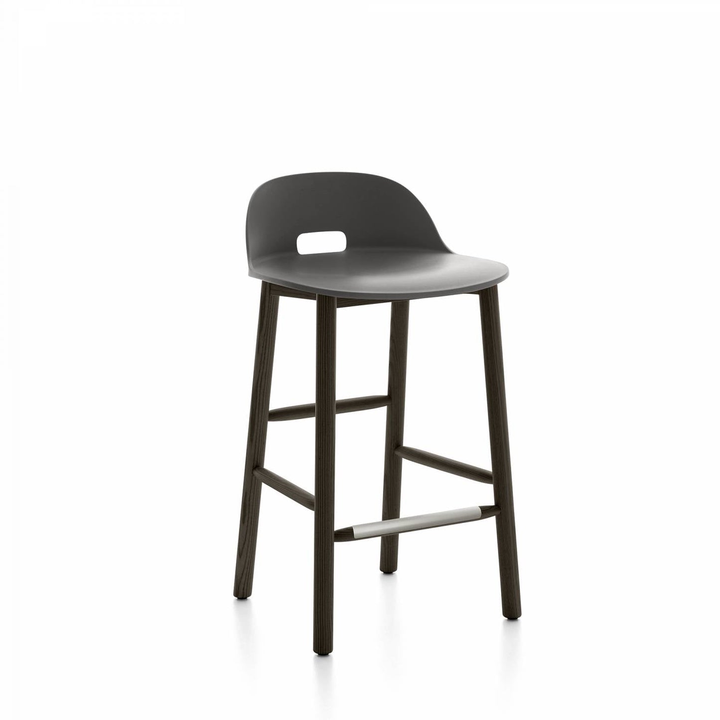 Emeco Alfi Low Back Counter Stool - ALFI24ALDARKBROWN
