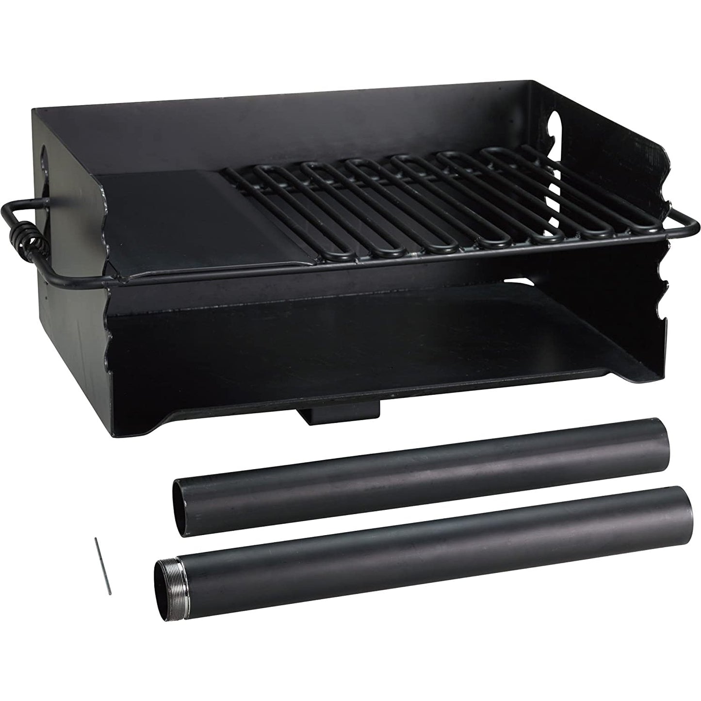 Pilot Rock Jumbo Park Style Steel Outdoor BBQ Charcoal Grill and Post, 2 Pack - 415881