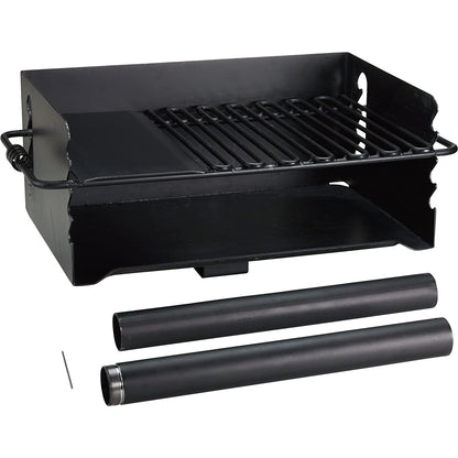 Pilot Rock Jumbo Park Style Steel Outdoor BBQ Charcoal Grill and Post, 2 Pack - 415881