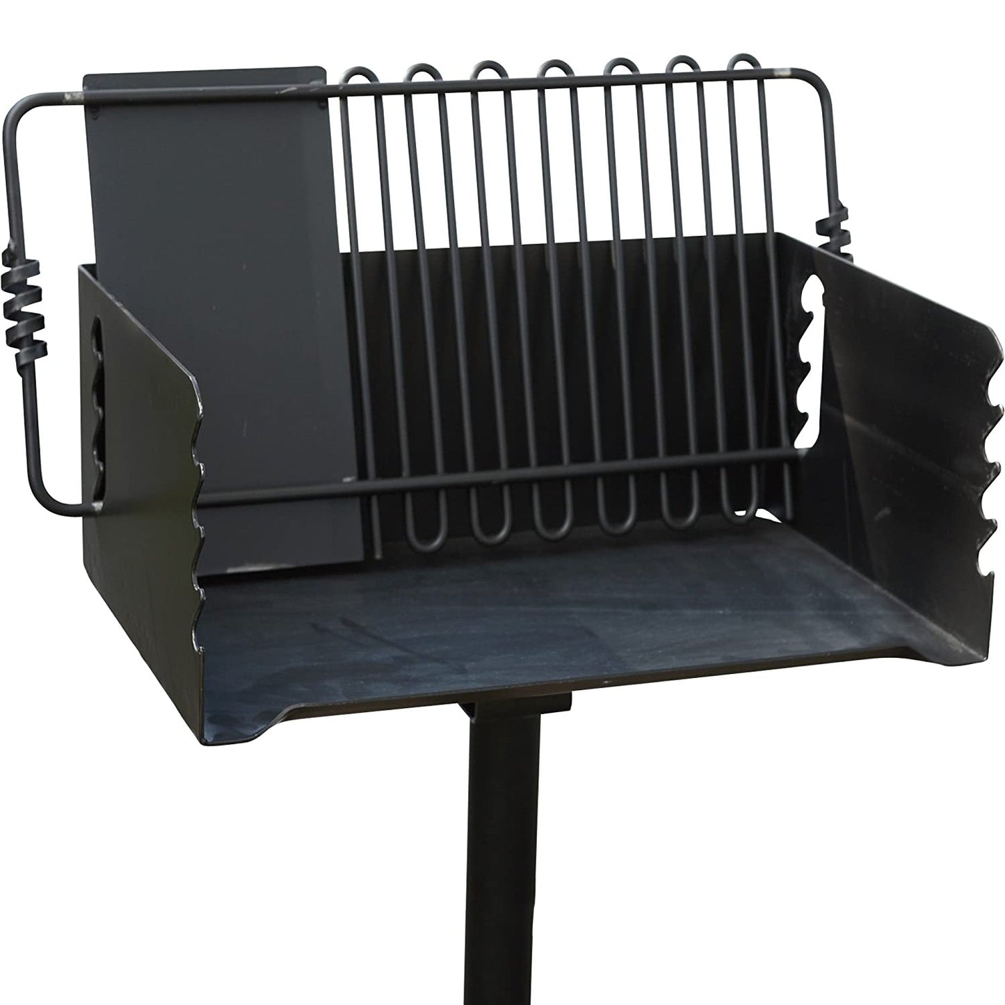 Pilot Rock Jumbo Park Style Steel Outdoor BBQ Charcoal Grill and Post, 2 Pack - 415881
