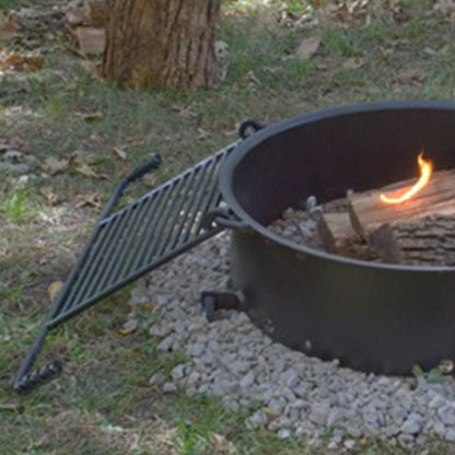 Pilot Rock 6 Pack 24” Steel Ground Fire Pit Rings & Metal Cooking Grates, Black - 415887